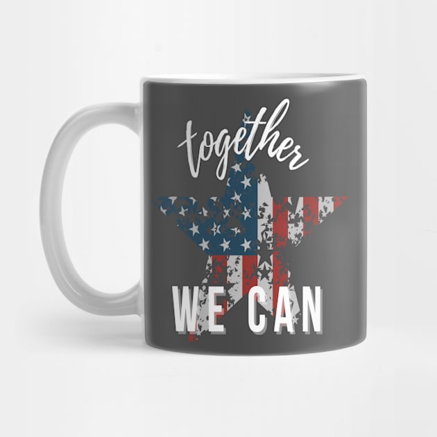 Together We Can - USA American Patriotic Distressed Star by Apathecary